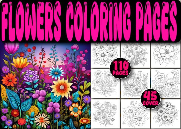 110 Flowers Coloring Book Pages