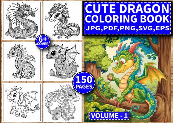 150 Cute Dragon Coloring Pages for Adult