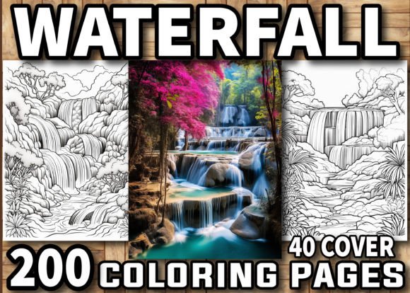 200 Waterfall Coloring Pages for Adults