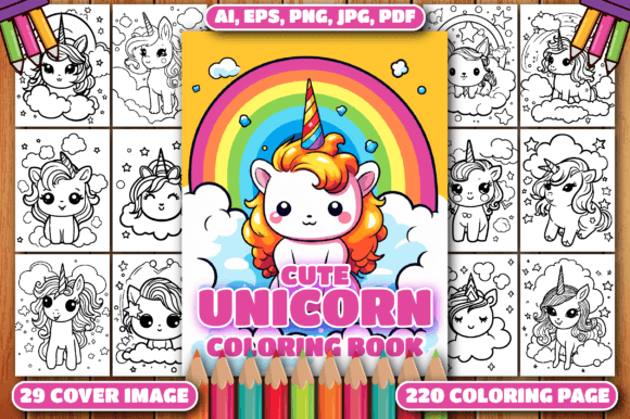 220 Cute Unicorn Coloring Pages for Kids