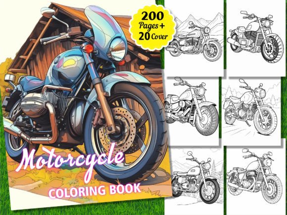 250 Motorcycles Coloring Pages for Adult