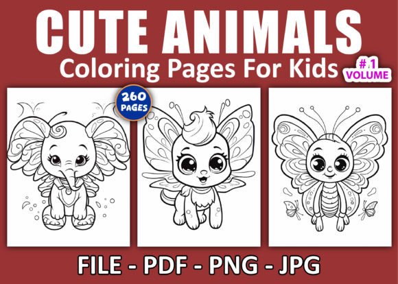 260 Cute Animals Coloring Pages for Kids