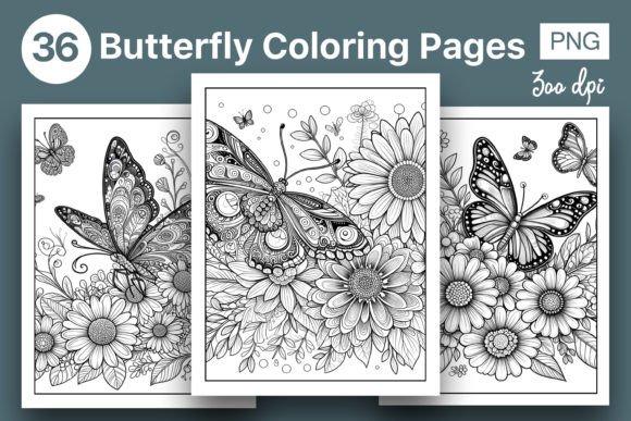 36 Butterfly Coloring Pages for Adults: A Smart, Stress-Relieving KDP Interior Solution