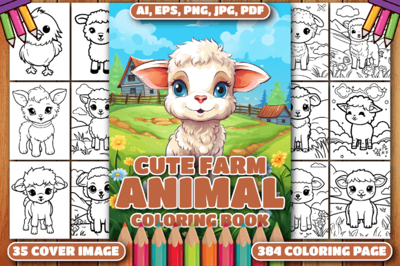 384 Cute Farm Animal Coloring Pages Kids
