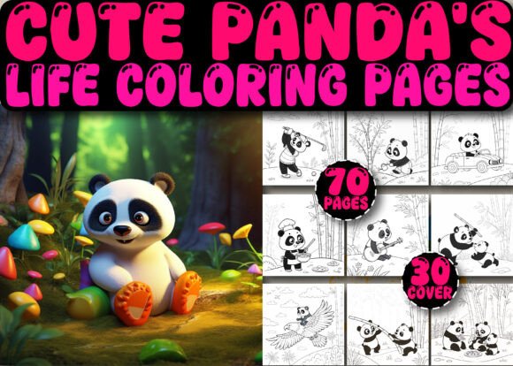 A Cute Panda's Life Coloring Book Pages