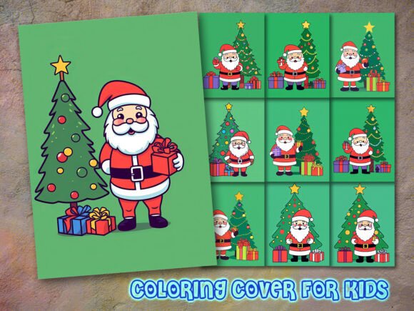 Christmas Coloring Book Cover Design: High-Resolution KDP Interior Ready for Amazon Publishing