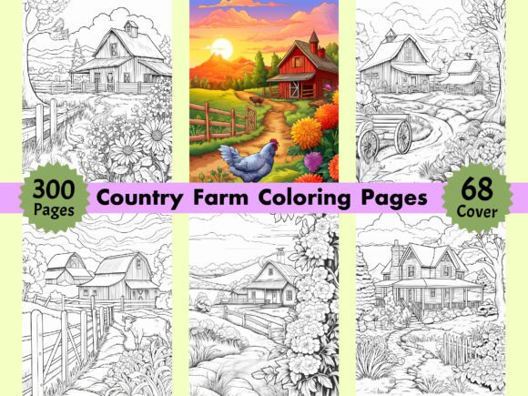 Country Farm Coloring Pages for Adults
