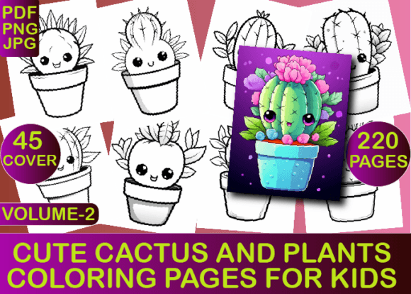 Cute Cactus and Plants Coloring Book V-2: A Thoughtfully Designed Interior for Creative Confidence
