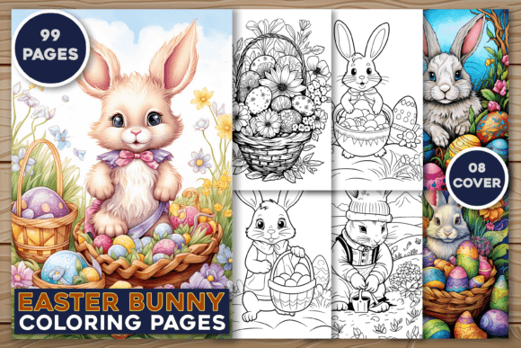 Cute Easter Bunny Coloring Pages