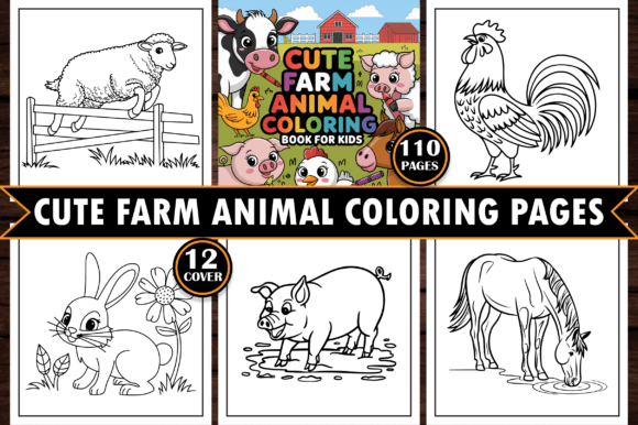 Cute Farm Animal Coloring Pages for Kids