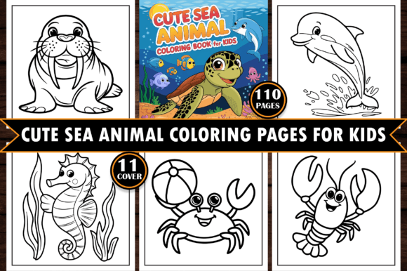 Cute Sea Animal Coloring Pages for Kids