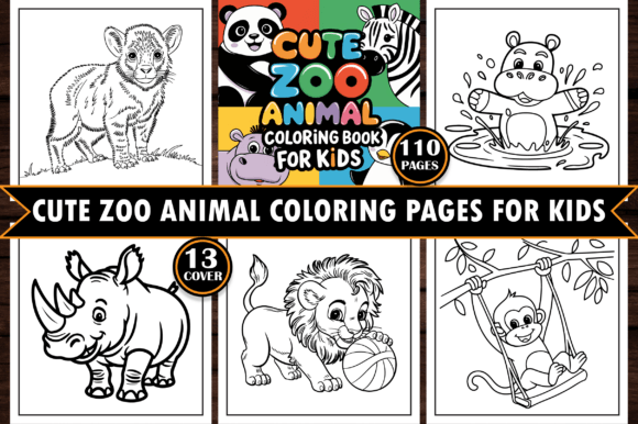 Cute Zoo Animal Coloring Pages for Kids