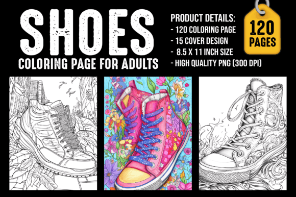 Fashion Shoes Coloring Pages for Adults