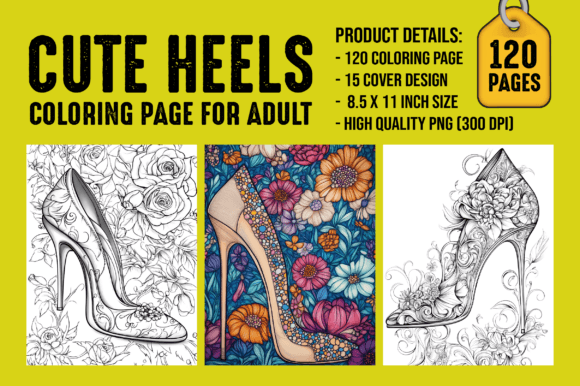Heels Coloring Page for Adults