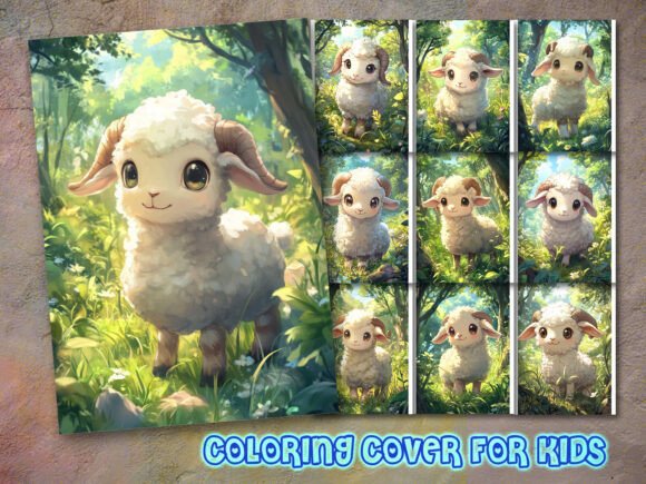 Sheep Coloring Book Cover Design