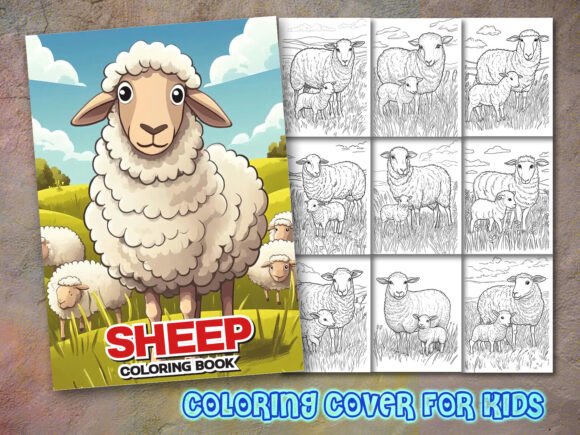 Sheep Coloring Pages and Book Cover
