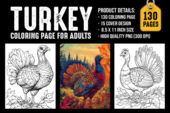 Turkey Coloring Pages for Adults