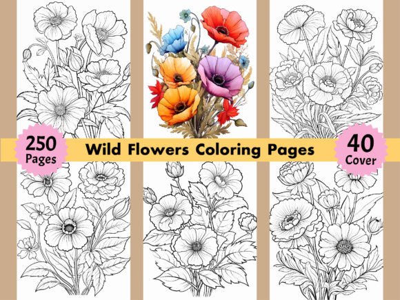 Wild Flowers Coloring Pages for Adults ❤