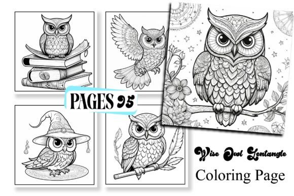 Wise Owl Zentangle Coloring Pages: A Thoughtful Blend of Mindfulness, Art, and Market-Ready Design